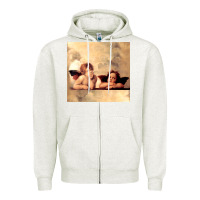 Oatmeal Heather angels gift raphael cupid cherubs art valentine angel Zipper Hoodie - longCreatives