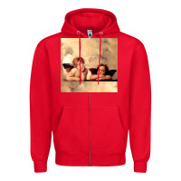 Red angels gift raphael cupid cherubs art valentine angel Zipper Hoodie - longCreatives