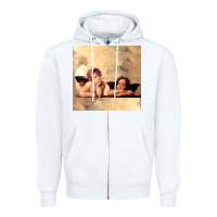 White angels gift raphael cupid cherubs art valentine angel Zipper Hoodie - longCreatives