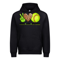 Black peace love softball Urban Hoodie - AdoDesignShop
