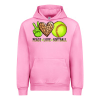 Fuchsia Pink peace love softball Urban Hoodie - AdoDesignShop