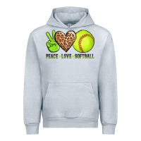 Heather Grey peace love softball Urban Hoodie - AdoDesignShop
