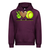 Mauve Wine peace love softball Urban Hoodie - AdoDesignShop