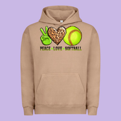 Peace Love Softball Urban Hoodie Designed By Adodesignshop