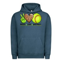 Pigment Midnight Navy peace love softball Urban Hoodie - AdoDesignShop