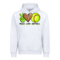 White peace love softball Urban Hoodie - AdoDesignShop
