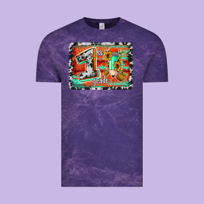 Western Back To School 1st Grade Vintage Tee Designed By Jasminsmagicworld