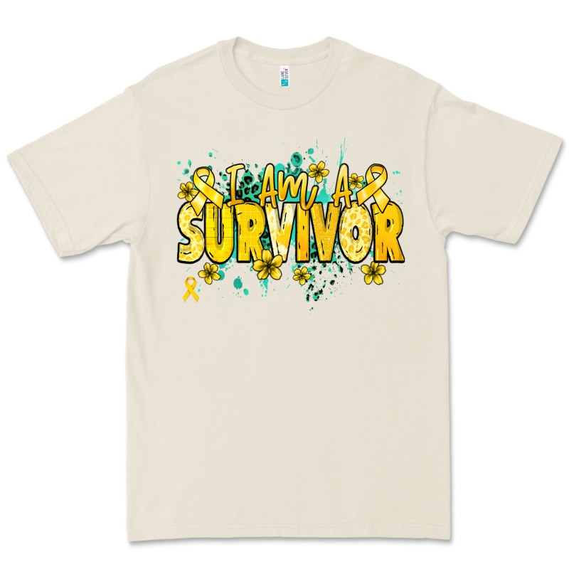 I Am A Survivor Yellow Ribbon Premium Tee by NancyCooperArtShop | Teevron