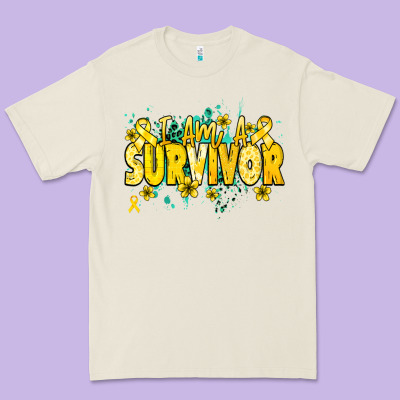 I Am A Survivor Yellow Ribbon Premium Tee Designed By Nancycooperartshop