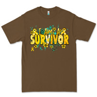 Cacao I am a survivor yellow ribbon Premium Tee - NancyCooperArtShop