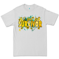 Dove Grey I am a survivor yellow ribbon Premium Tee - NancyCooperArtShop