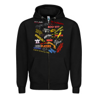Black Just A Little Funk Zipper Hoodie - longCreatives