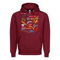 Burgundy Just A Little Funk Zipper Hoodie - longCreatives