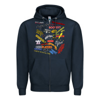 Navy Just A Little Funk Zipper Hoodie - longCreatives