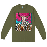 Army Green western hey cowboy Long Sleeve Tee - OliviaCreatesArt