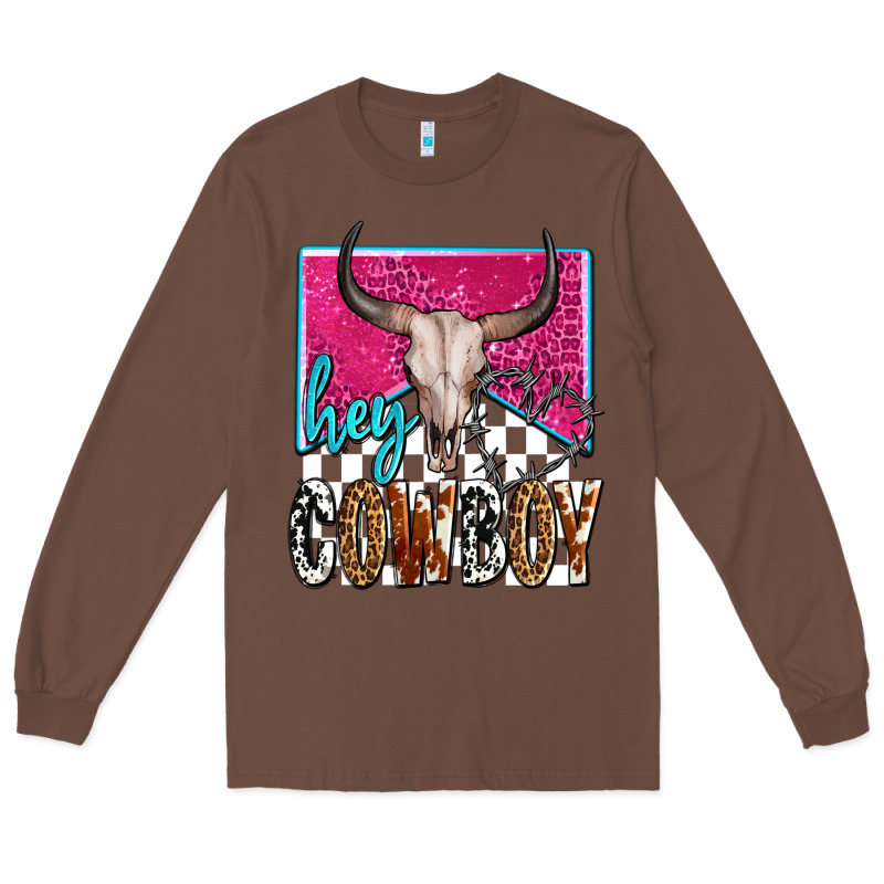 Western Hey Cowboy Long Sleeve Tee by OliviaCreatesArt | Teevron