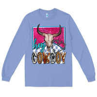 Colony Blue western hey cowboy Long Sleeve Tee - OliviaCreatesArt
