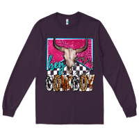 Plum western hey cowboy Long Sleeve Tee - OliviaCreatesArt