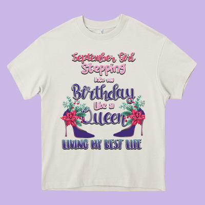 Womens September Girl Stepping Into My Birthday Heavy Core Tee Designed By Bettercallsaul