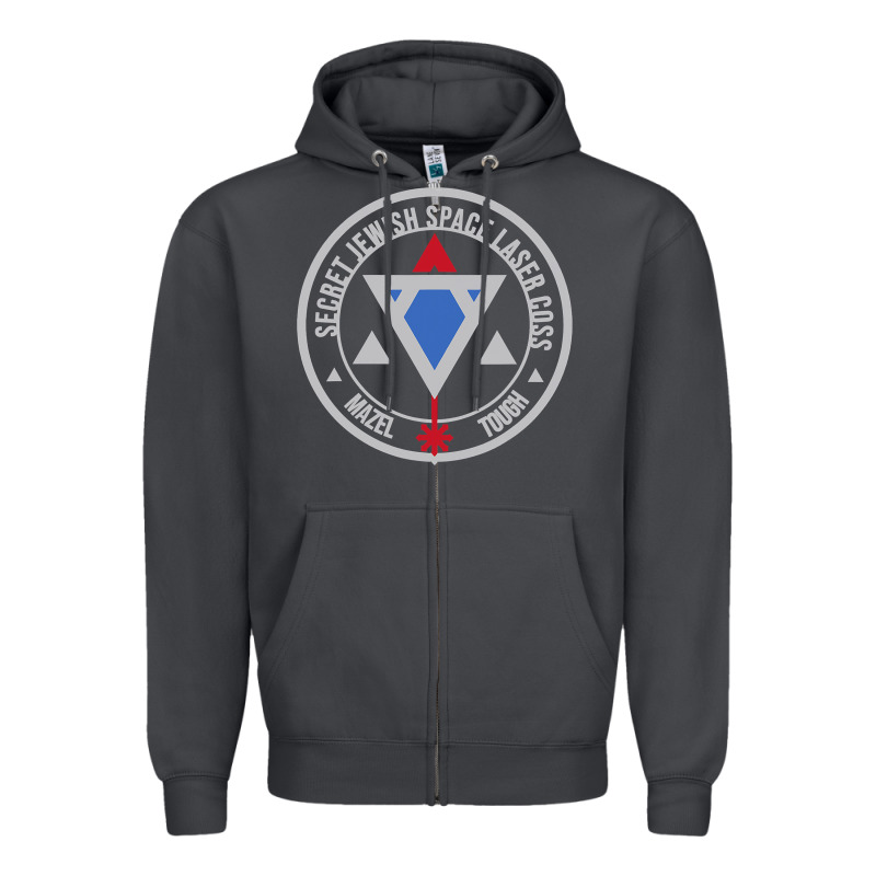 Secret Jewish Space Laser Corps Mazel Tov Funny Prank Zipper Hoodie by longCreatives | Teevron