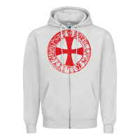 Dove Grey Mens Crusader Knight  Knights Templar Cross T  Badge Zipper Hoodie - longCreatives