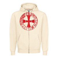 Sandshell Mens Crusader Knight  Knights Templar Cross T  Badge Zipper Hoodie - longCreatives