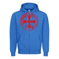 True Royal Mens Crusader Knight  Knights Templar Cross T  Badge Zipper Hoodie - longCreatives