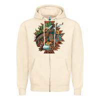 Sandshell bucking bronco aztec shape background Zipper Hoodie - Artiststas