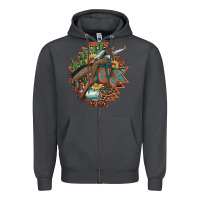 Smoke bucking bronco aztec shape background Zipper Hoodie - Artiststas