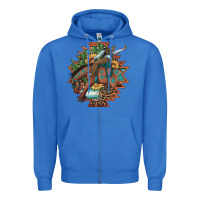 True Royal bucking bronco aztec shape background Zipper Hoodie - Artiststas