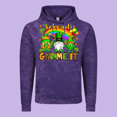 St. Patrick's Lucky And I Gnome It Vintage Hoodie Designed By Oliviacreatesart