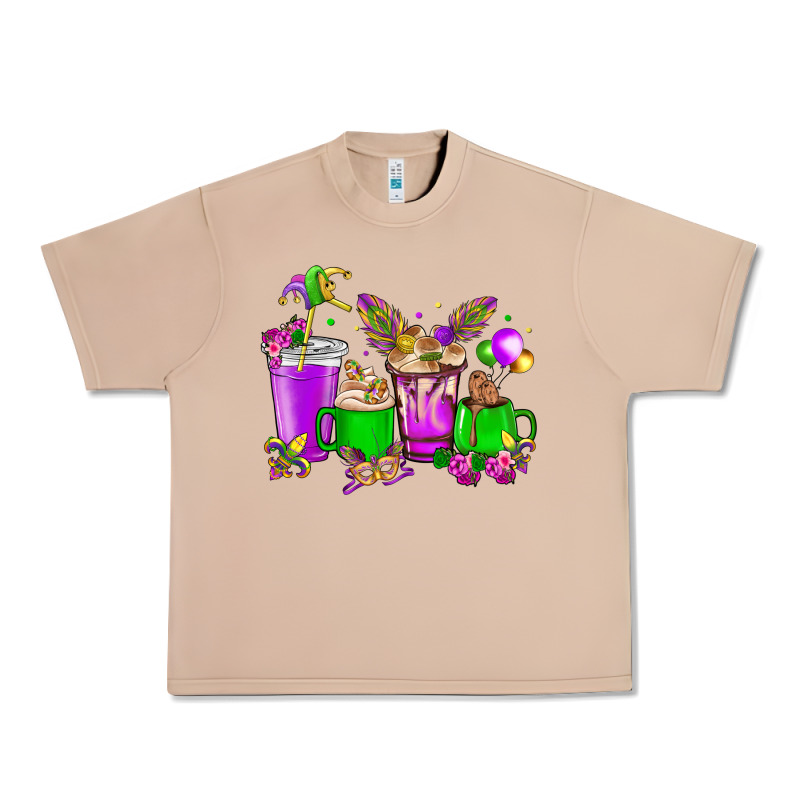 Mardi Gras Coffee Cups Urban Heavy Tee by HowdyJamesFarm | Teevron