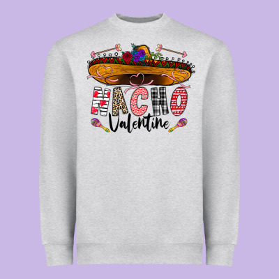 Festive Sombrero And Nacho Art Heavyweight Sweatshirt Designed By Cowhidedigitalart