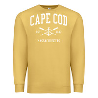 Antique Gold Cape Cod MA Vintage Crossed Oars & Boat Anchor Sports Sweat Premium Sweatshirt - longCreatives