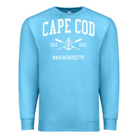 Ocean Blue Cape Cod MA Vintage Crossed Oars & Boat Anchor Sports Sweat Premium Sweatshirt - longCreatives