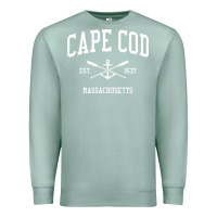 Seafoam Cape Cod MA Vintage Crossed Oars & Boat Anchor Sports Sweat Premium Sweatshirt - longCreatives