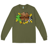 Army Green St. Patrick's Day shamrocks Long Sleeve Tee - OliviaCreatesArt