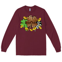 Burgundy St. Patrick's Day shamrocks Long Sleeve Tee - OliviaCreatesArt
