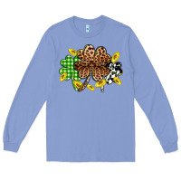Colony Blue St. Patrick's Day shamrocks Long Sleeve Tee - OliviaCreatesArt