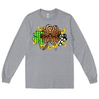 Heather Grey St. Patrick's Day shamrocks Long Sleeve Tee - OliviaCreatesArt