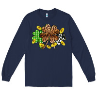 Navy St. Patrick's Day shamrocks Long Sleeve Tee - OliviaCreatesArt