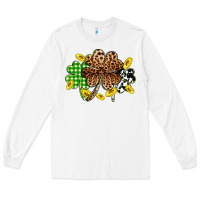 White St. Patrick's Day shamrocks Long Sleeve Tee - OliviaCreatesArt