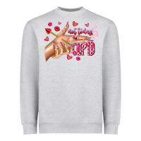 Heather Grey Not Today Cupid Heavyweight Sweatshirt - CowhideDigitalArt