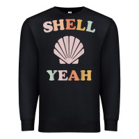 Black vintage retro shell yeah beach tropical vacation gifts t shirt Premium Sweatshirt - longCreatives