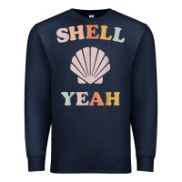 Navy vintage retro shell yeah beach tropical vacation gifts t shirt Premium Sweatshirt - longCreatives