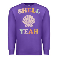 Purple vintage retro shell yeah beach tropical vacation gifts t shirt Premium Sweatshirt - longCreatives