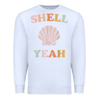 White vintage retro shell yeah beach tropical vacation gifts t shirt Premium Sweatshirt - longCreatives