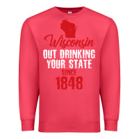 Cardinal Wisconsin Out Drinking Your State Since 1848 Premium Sweatshirt - longCreatives