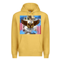 Antique Gold America Eagle Premium Hoodie - CowhideDigitalArt