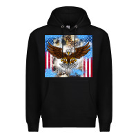 Black America Eagle Premium Hoodie - CowhideDigitalArt